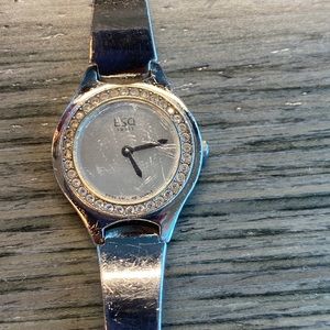 Vintage Movado ESQ watch with diamond bezzle